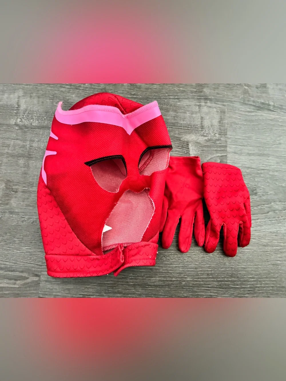 Disney Junior PJ Masks Owlette Halloween Costume Girls Kids Suit Hood Gloves LRG